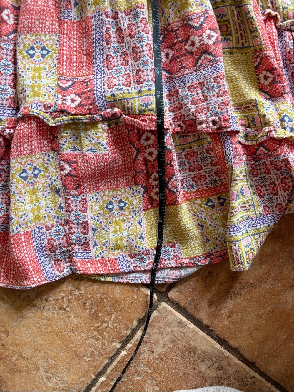 Anthropologie Robin Tiered Patchwork Plus 1x sundress short sleeves Boho Short - Picture 7 of 7